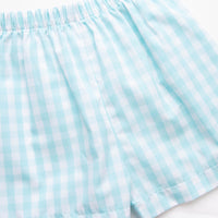 Pedal Pusher Smocked Short Set, Aqua