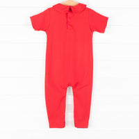 Wrenn Pima Romper, Red