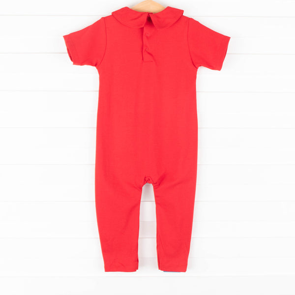 Wrenn Pima Romper, Red