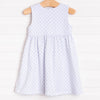 Lucky Lemons Applique Dress, Blue Dot