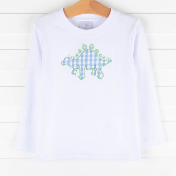 Brothersaurus Applique Shirt, White