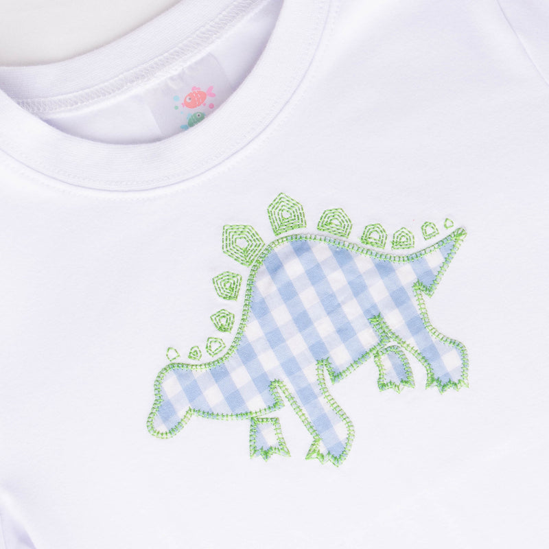 Brothersaurus Applique Shirt, White – Stitchy Fish