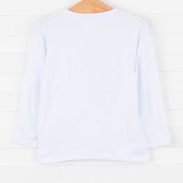 Little Handy Man Applique Shirt, White