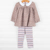 Brown Blooms Legging Set, Brown