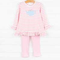 Tea Time Pink Striped Tunic Set
