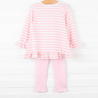 Tea Time Pink Striped Tunic Set