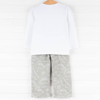 Sage Dinos Pant Set, Green