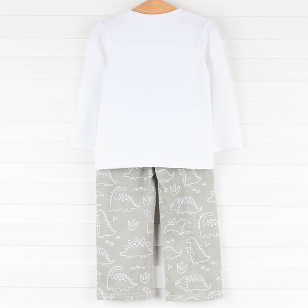 Sage Dinos Pant Set, Green