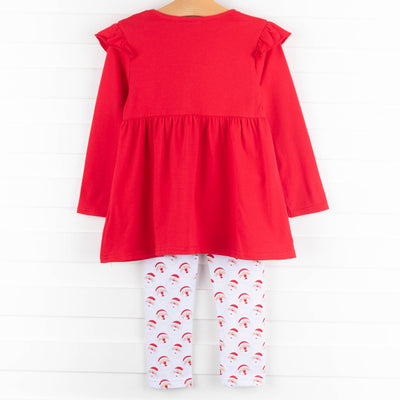 Good Morning Santa Legging Set, Red