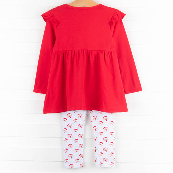 Good Morning Santa Legging Set, Red