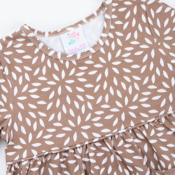 Brown Blooms Dress, Brown