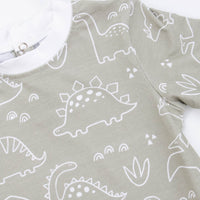 Sage Dinos Romper, Green