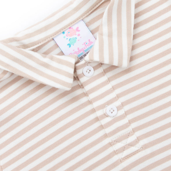 Wells Long Sleeve Shirt, Tan Stripe