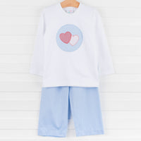 Two Hearts Pant Set, Blue