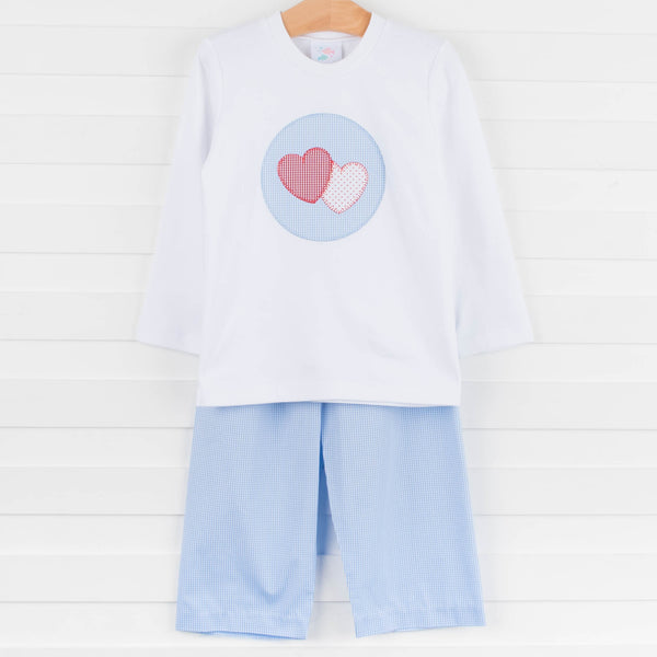 Two Hearts Pant Set, Blue