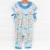 Butterfly Friends Bubble Romper, Blue