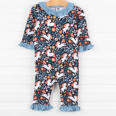 Unicorn Utopia Romper, Blue