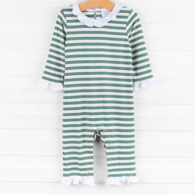 Rylie Romper, Green Stripe