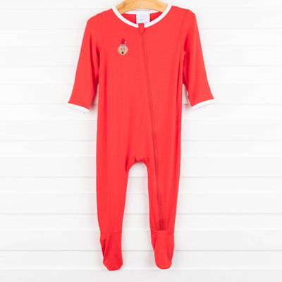 Christmas Puppy Footie, Red
