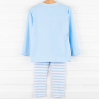 Warm Wishes Applique Pant Set, Blue