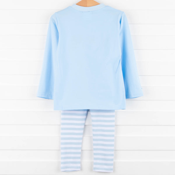 Warm Wishes Applique Pant Set, Blue