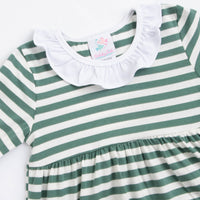 Adeline Dress, Green Stripe