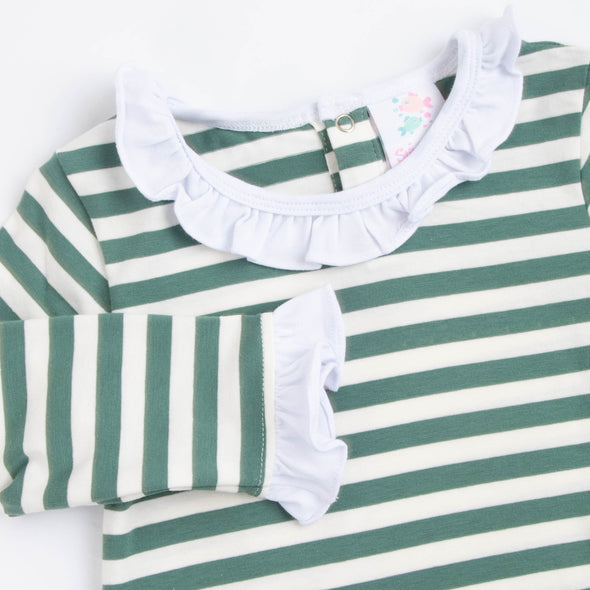 Rylie Romper, Green Stripe