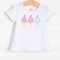 Triple Treat Applique Shirt, White