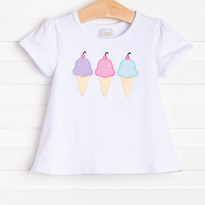 Triple Treat Applique Shirt, White