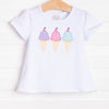 Triple Treat Applique Shirt, White