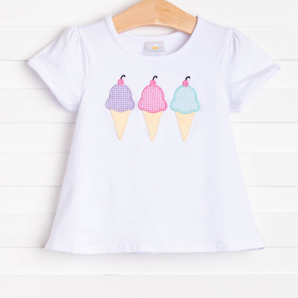 Triple Treat Applique Shirt, White