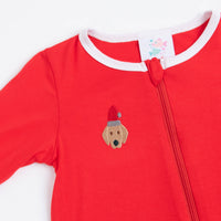 Christmas Puppy Footie, Red