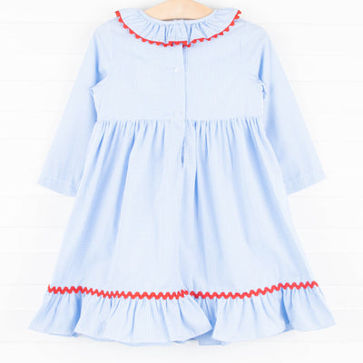 Mouse Friends Smocked Dress, Blue