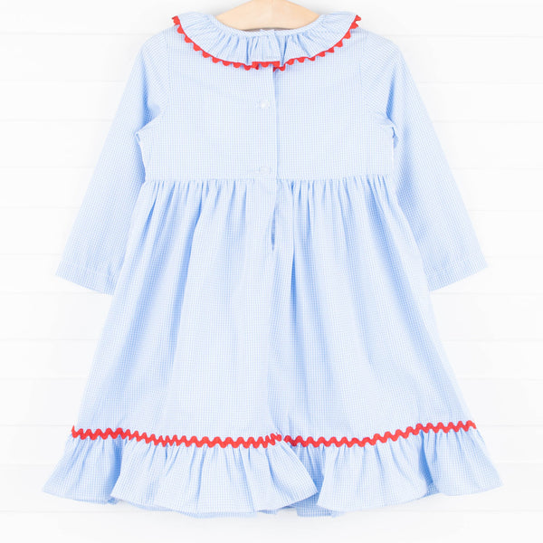 Mouse Friends Smocked Dress, Blue