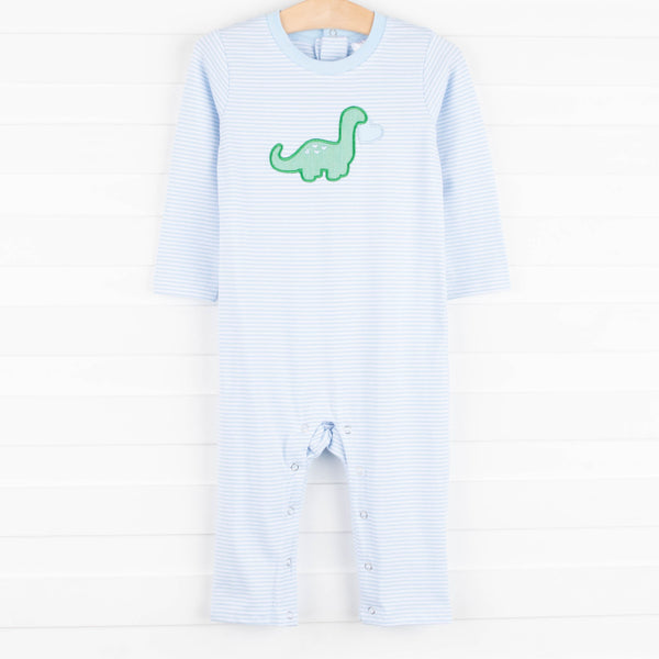 Dearest Dino Applique Romper, Blue