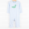 Dearest Dino Applique Romper, Blue