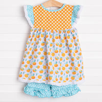 Stuck On Sunshine Ruffle Short Set, Orange