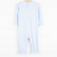 Dearest Dino Applique Romper, Blue