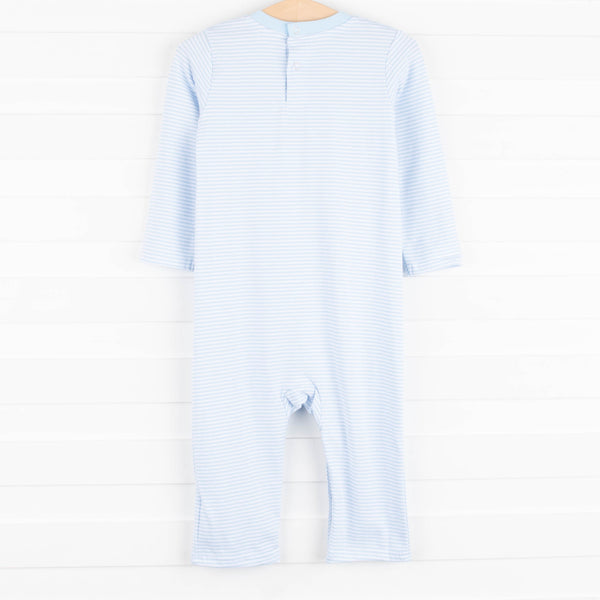 Dearest Dino Applique Romper, Blue