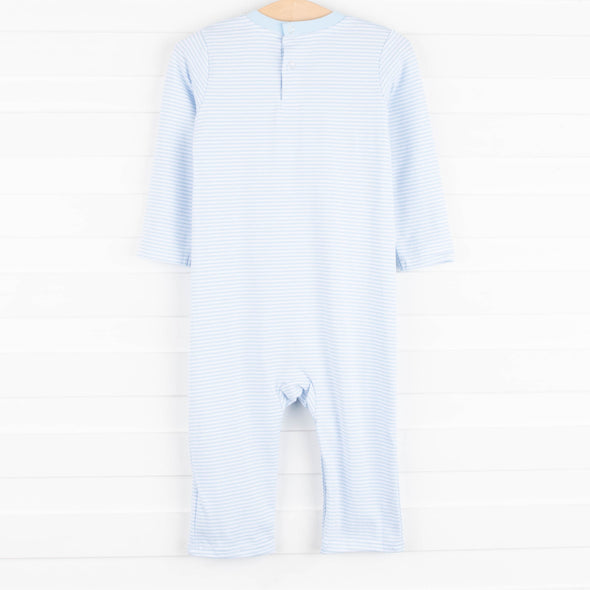 Dearest Dino Applique Romper, Blue