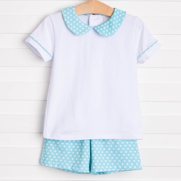 Picnic Promises Short Set, Aqua
