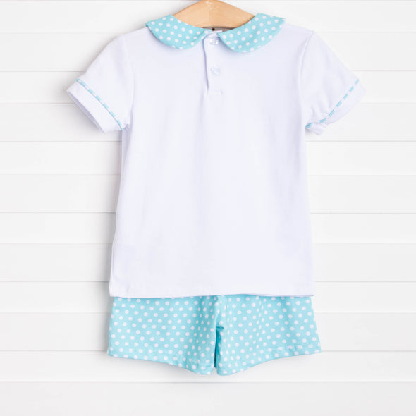 Picnic Promises Short Set, Aqua