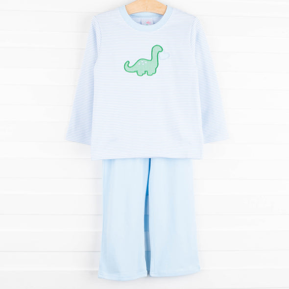 Dearest Dino Pant Set, Blue