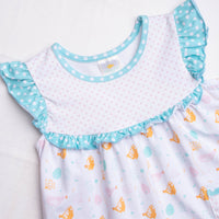 Happy Hens Ruffle Short Set, Aqua