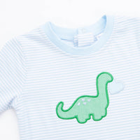 Dearest Dino Applique Romper, Blue