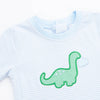 Dearest Dino Applique Romper, Blue