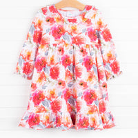 Watercolor Bouquet Dress, Purple