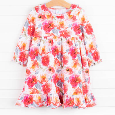 Watercolor Bouquet Dress, Purple