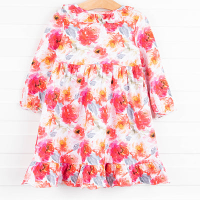 Watercolor Bouquet Dress, Purple