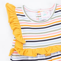 Morgan Bubble Romper, Yellow Stripe